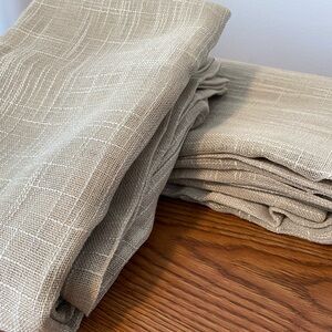 Beige Textured Sheer Curtain Panels